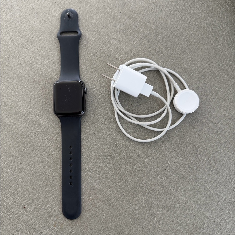 Apple Smartwatch Series 3 with Black Band and Charger